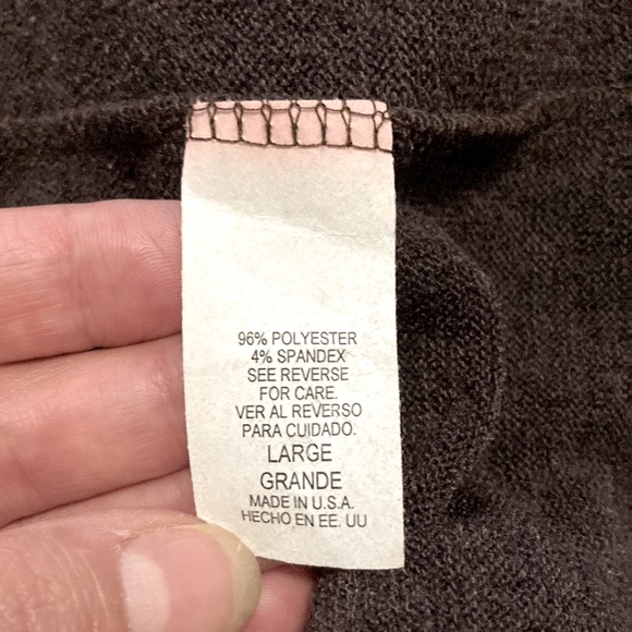 Ellen Parker Brown Sweater Wrap Dress Size L - Picture 5 of 5